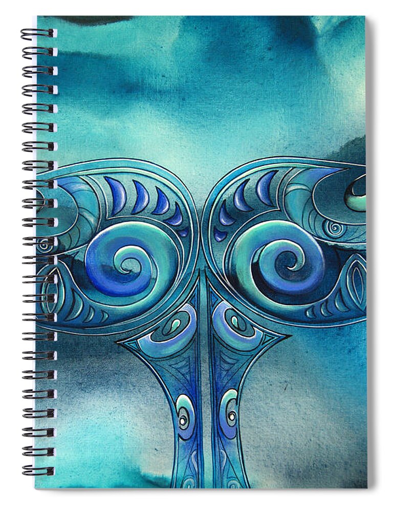  Spiral Notebook featuring the painting Whale Tail by Reina Cottier