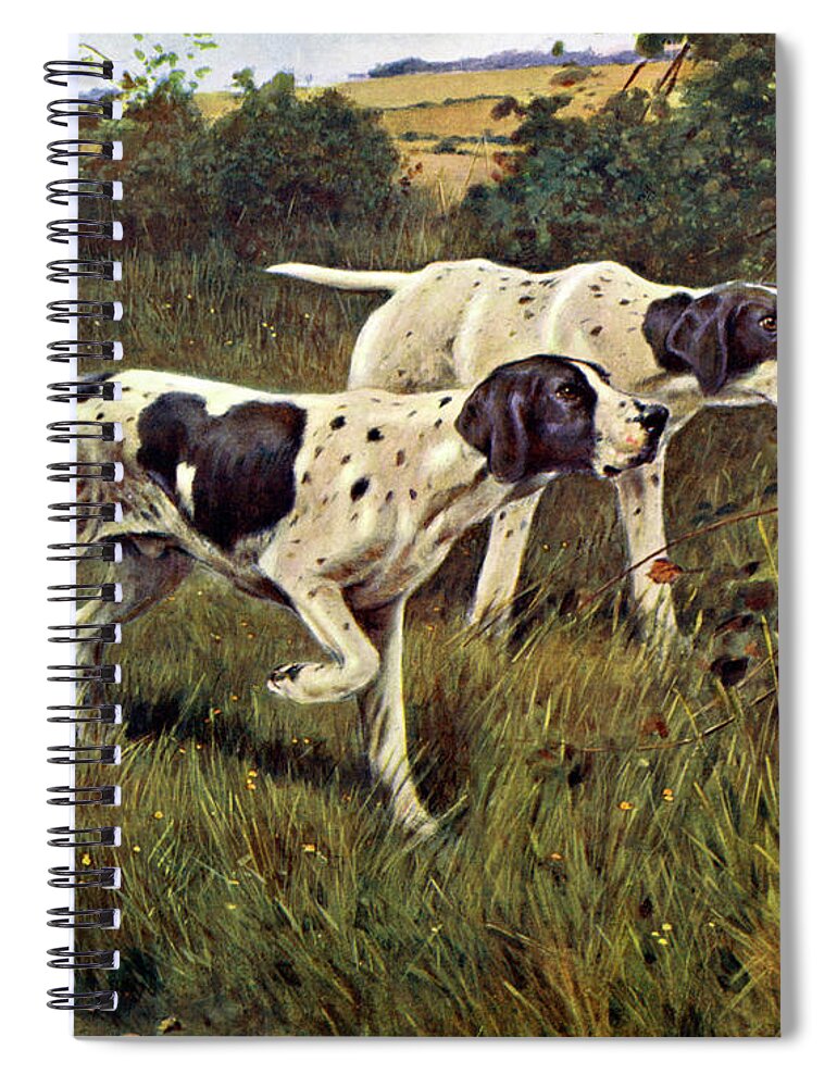 Pointers Spiral Notebook featuring the painting What Is It by Thomas Blinks