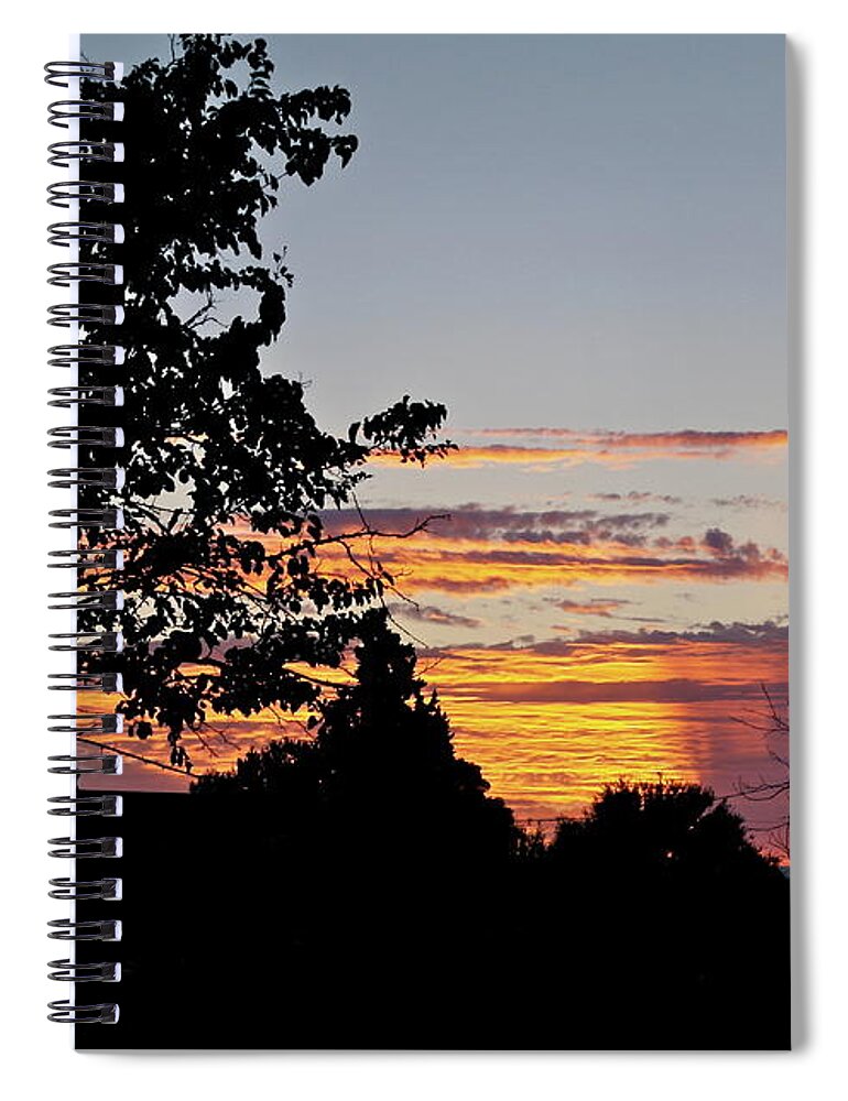 Sunset Spiral Notebook featuring the photograph When the Sunset a Molten Sea by Michele Myers