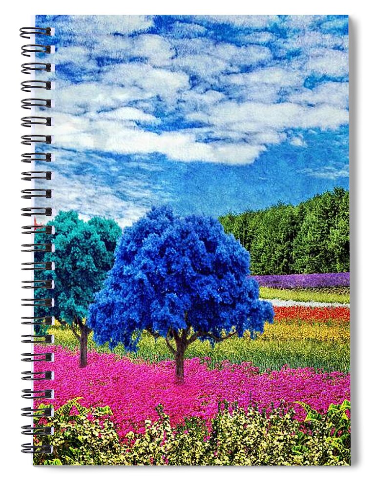 Whimsical Spiral Notebook featuring the digital art Whimsical Wonderland by Ally White