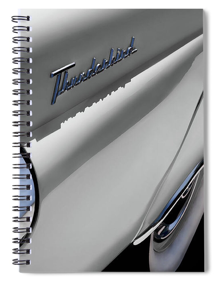 Thunderbird Spiral Notebook featuring the digital art 1955 T-Bird by Douglas Pittman
