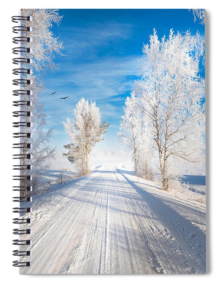 Snow Spiral Notebook featuring the photograph White Morning by Philippe Sainte-Laudy