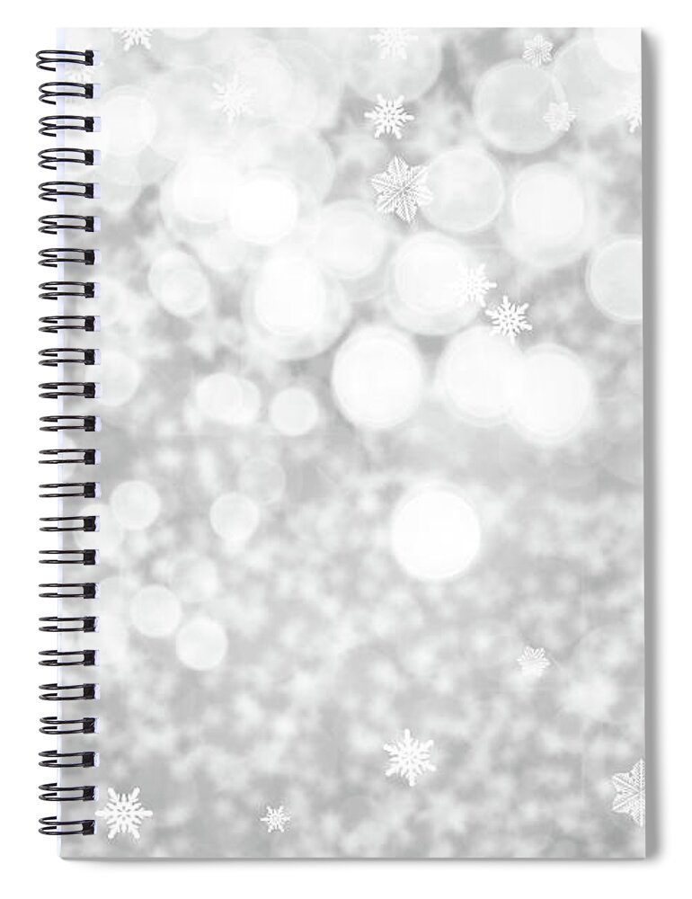 Snow Spiral Notebook featuring the photograph White Parkles by Enter89