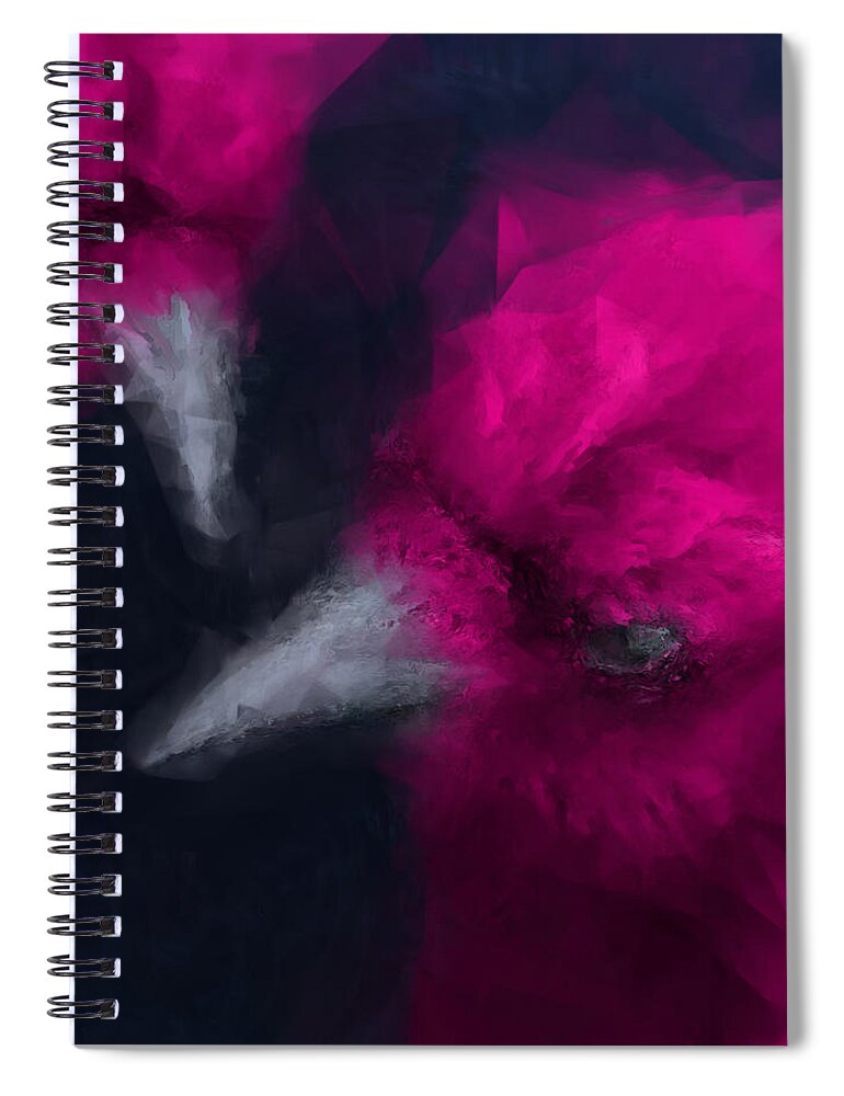Bird Spiral Notebook featuring the painting WHITE Ravens by Vart Studio