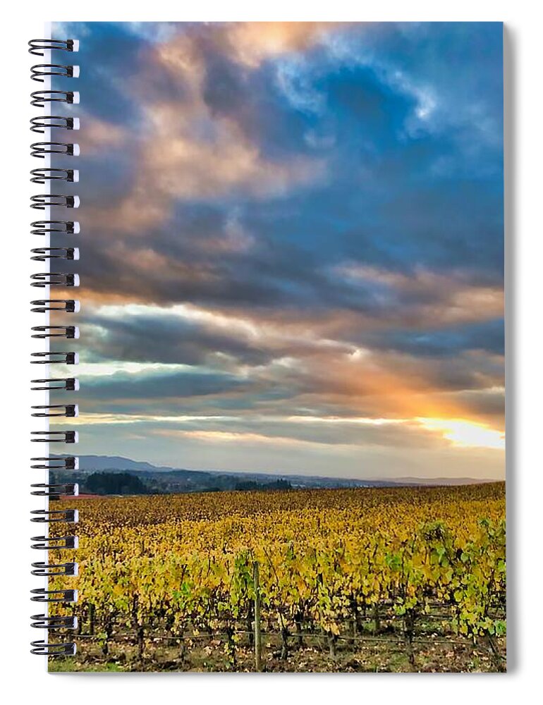 Willamette Spiral Notebook featuring the photograph Willamette Valley in Fall by Brian Eberly