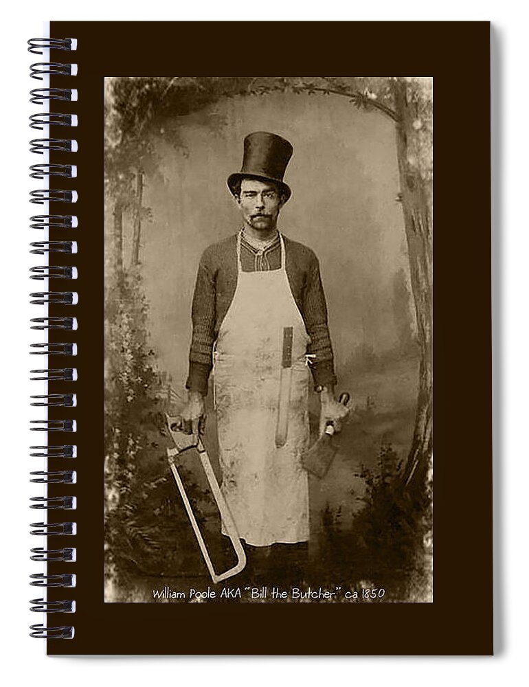 Man Spiral Notebook featuring the painting William Poole BILL THE BUTCHER 1850 by Celestial Images