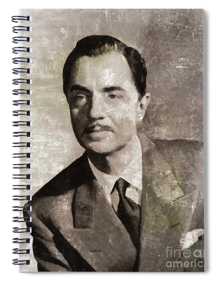 William Spiral Notebook featuring the painting William Powell, Hollywood Legend by Esoterica Art Agency