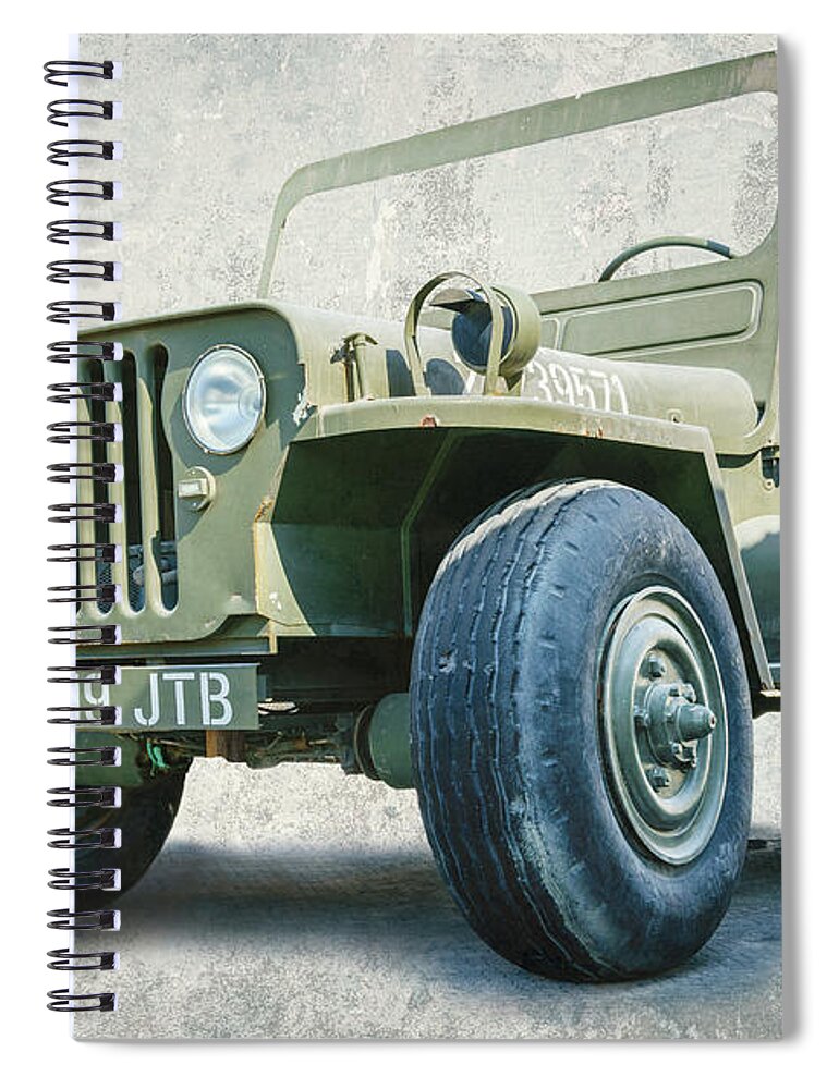 Abu Dhabi Spiral Notebook featuring the photograph Willy Jeep replica by Alexey Stiop