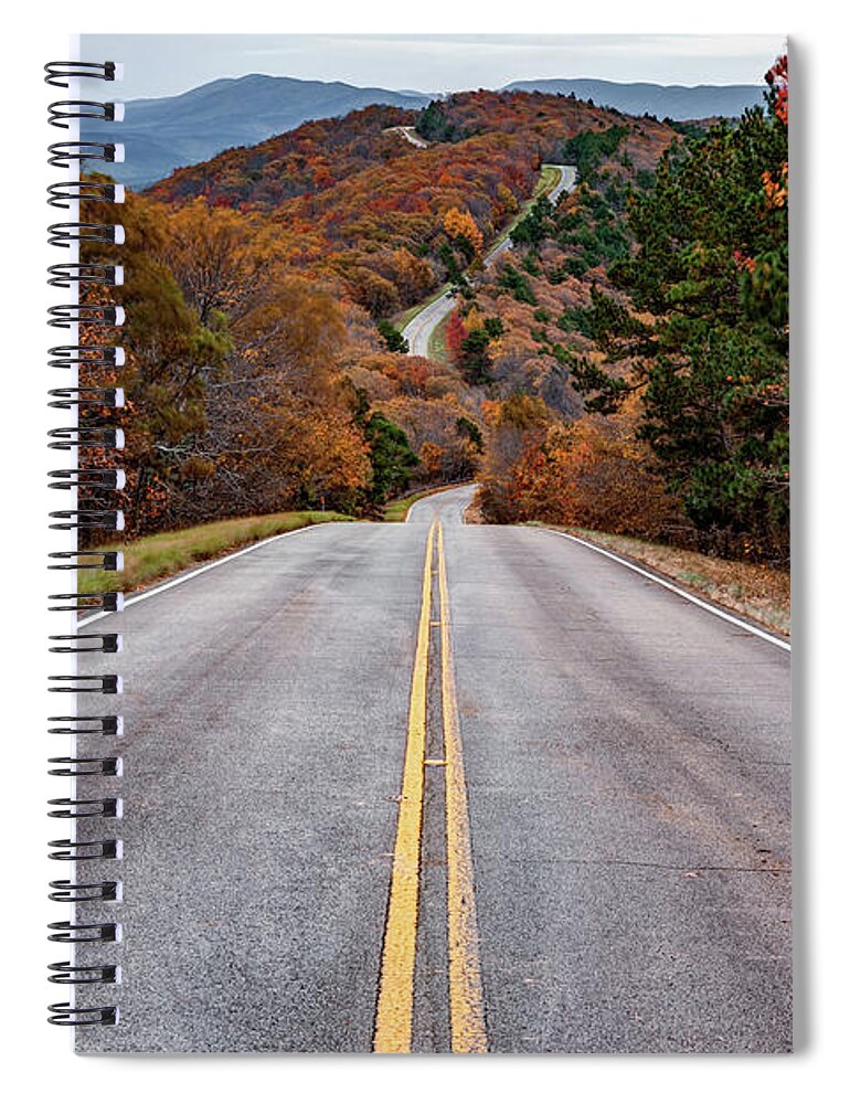America Spiral Notebook featuring the photograph Winding Stair Mountain - Talimena Scenic Byway Drive by Gregory Ballos