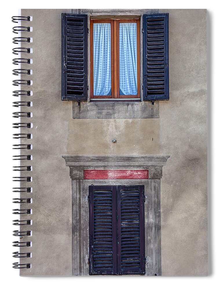 Window Spiral Notebook featuring the photograph Windows of Montalcino by David Letts
