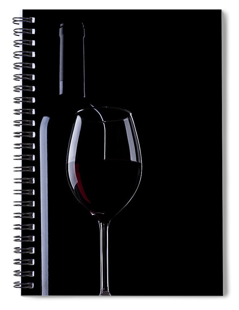 Curve Spiral Notebook featuring the photograph Wine Bottle And Glass by Portishead1