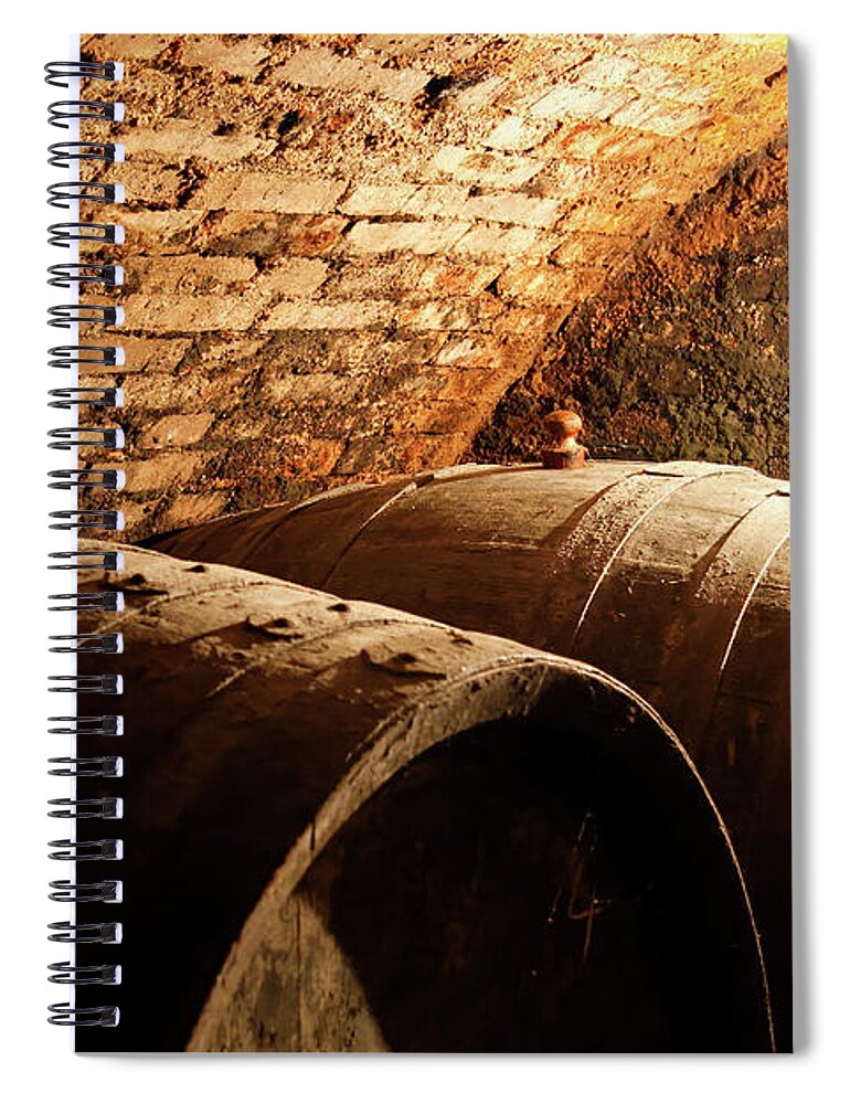 Fermenting Spiral Notebook featuring the photograph Wine Cellar by Hanis