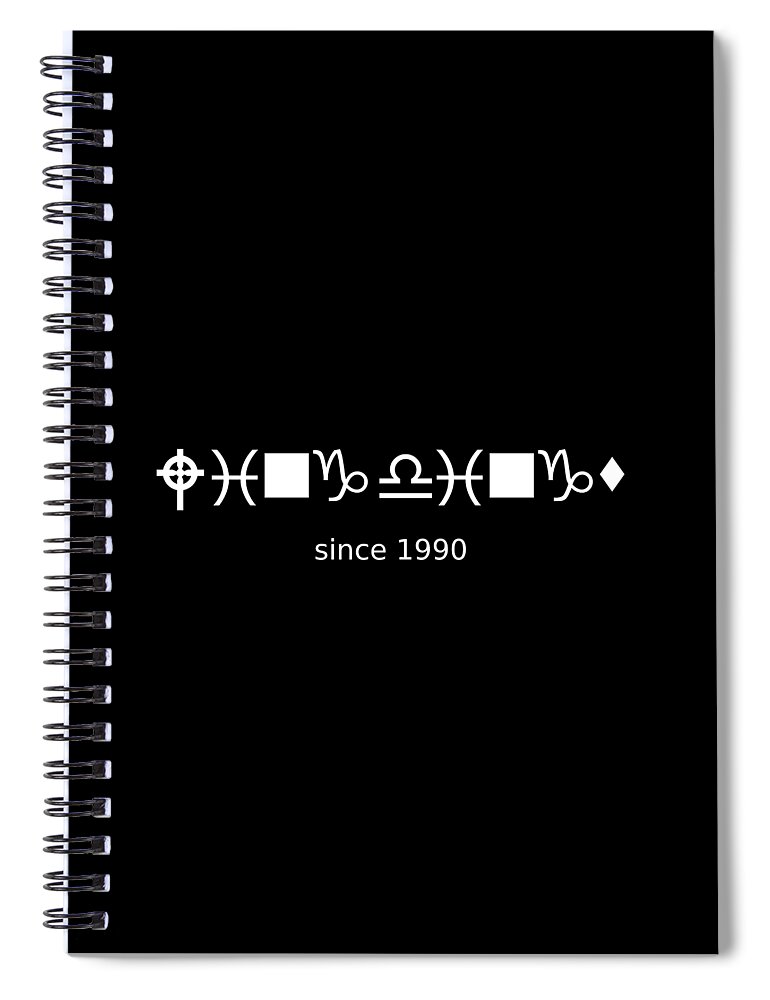 Richard Reeve Spiral Notebook featuring the digital art Wingdings since 1990 - White by Richard Reeve
