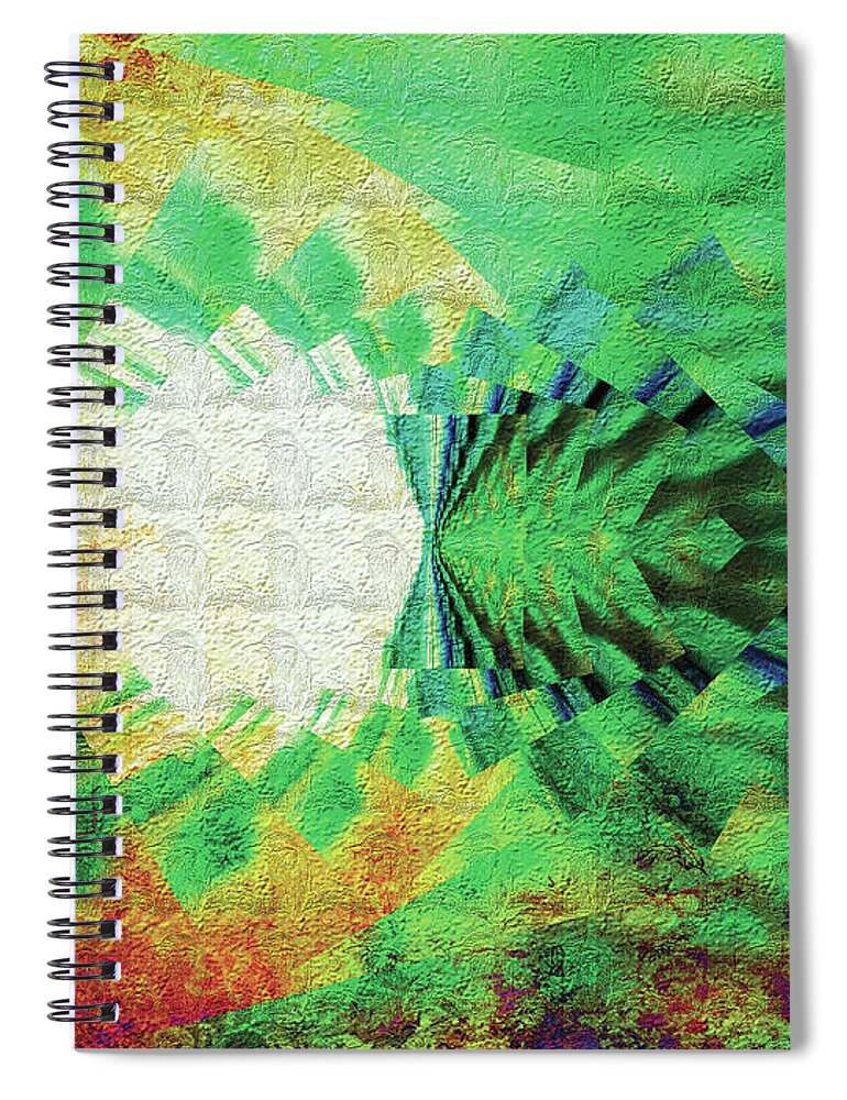 Abstract Art Print Spiral Notebook featuring the digital art Winged Migration by Paula Ayers
