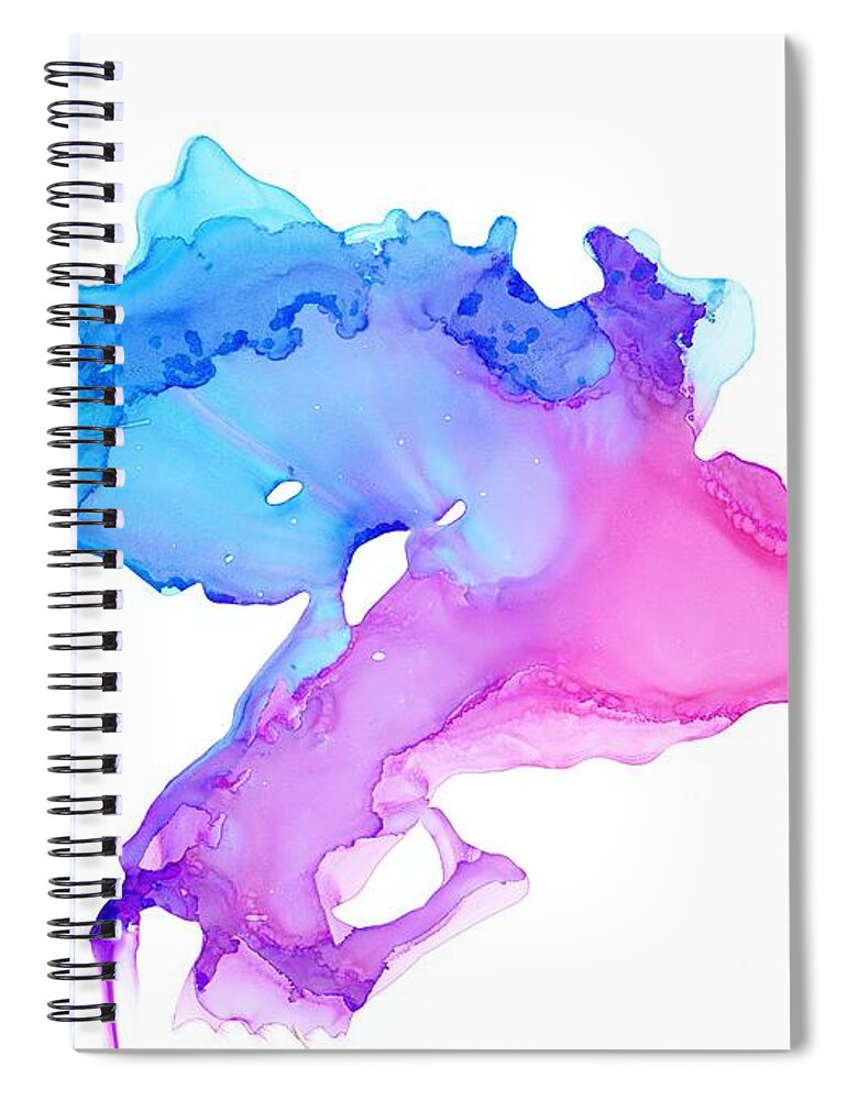 Abstract Spiral Notebook featuring the painting Wings by Christy Sawyer