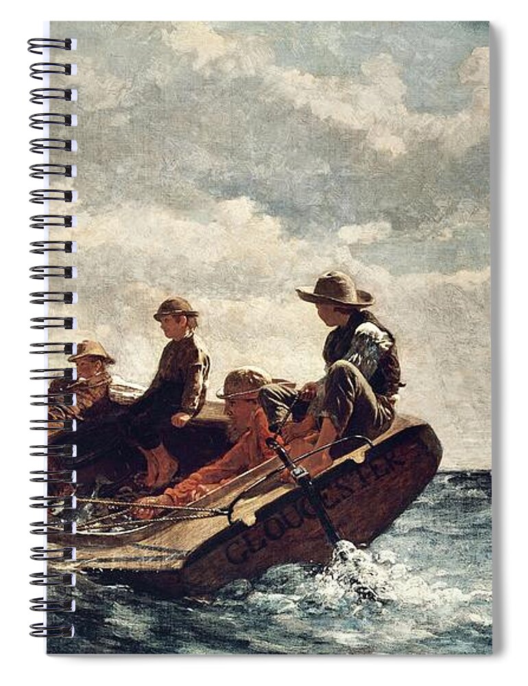Painting Spiral Notebook featuring the painting Winslow Homer Breezing Up -A Fair Wind-. Date/Period 1873 - 1876. Painting. by Winslow Homer