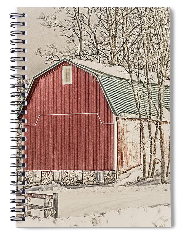 Farm Spiral Notebook featuring the photograph Winter Barn by William Norton