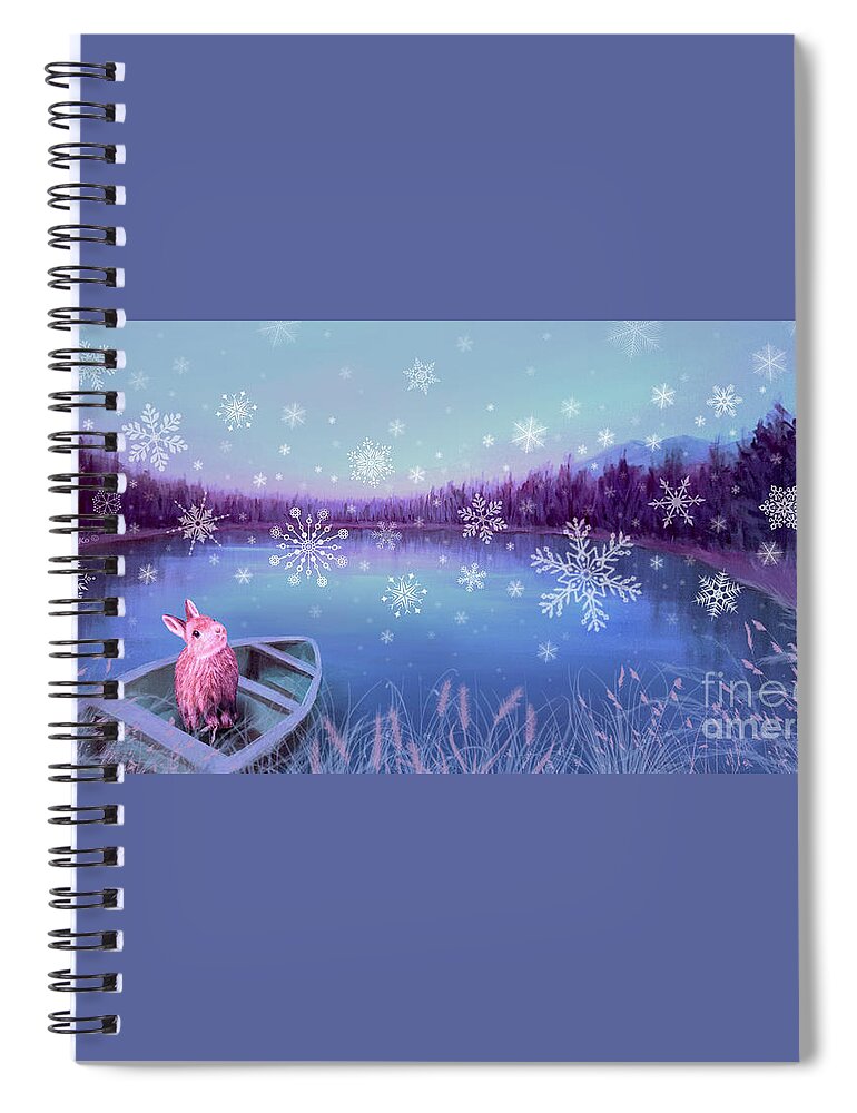 Stirrup Lake Spiral Notebook featuring the painting Winter Dream by Yoonhee Ko
