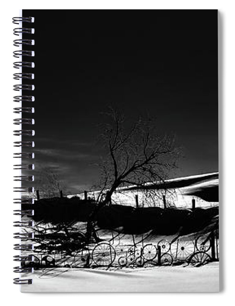 Winter Fence Lines Spiral Notebook featuring the photograph Winter Fence lines by David Patterson
