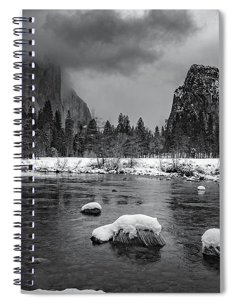 Mountains Spiral Notebook featuring the photograph Winter Morning in Yosemite by Cat Connor