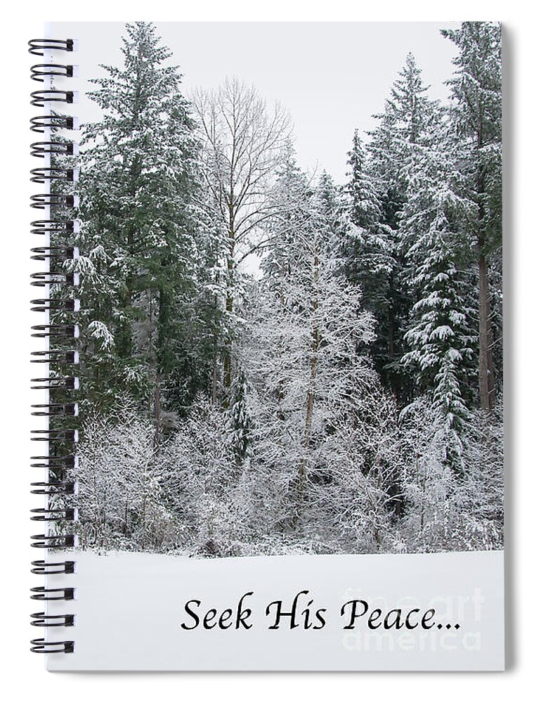 Religious Spiral Notebook featuring the digital art Winter Peace by Kirt Tisdale