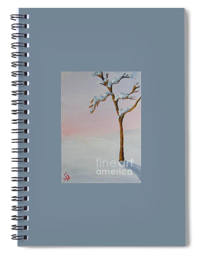 White Spiral Notebook featuring the painting Winter Season by Saundra Johnson