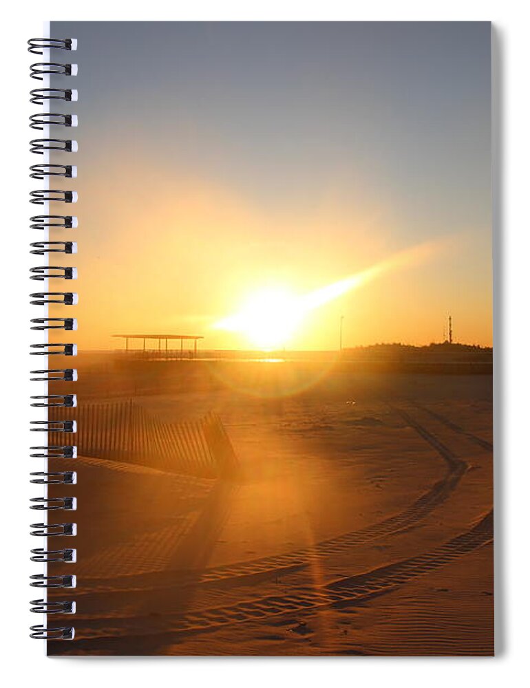 Jones Beach Winter Sunset Spiral Notebook featuring the photograph Jones Beach Winter Sunset by Barbra Telfer