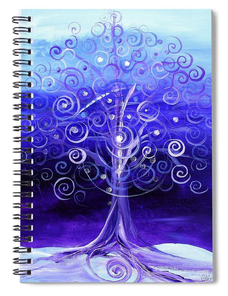Tree Spiral Notebook featuring the painting Winter Tree, One by J Vincent Scarpace