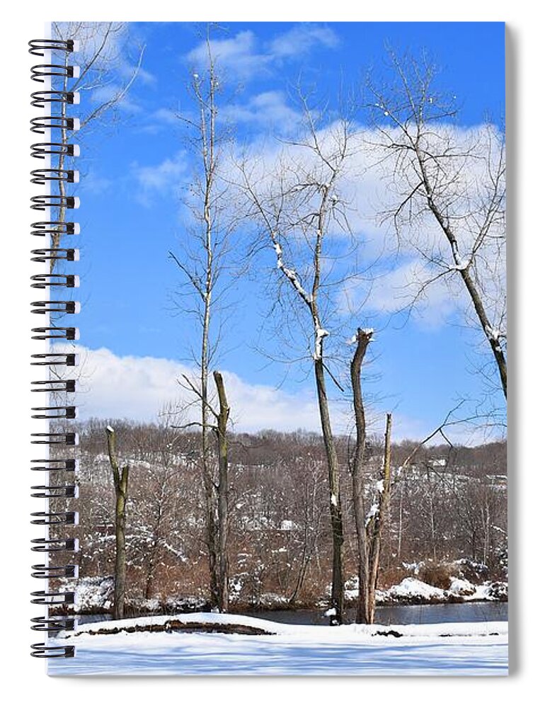 Derby Spiral Notebook featuring the photograph Winter Trees Against the Sky by Nina Kindred