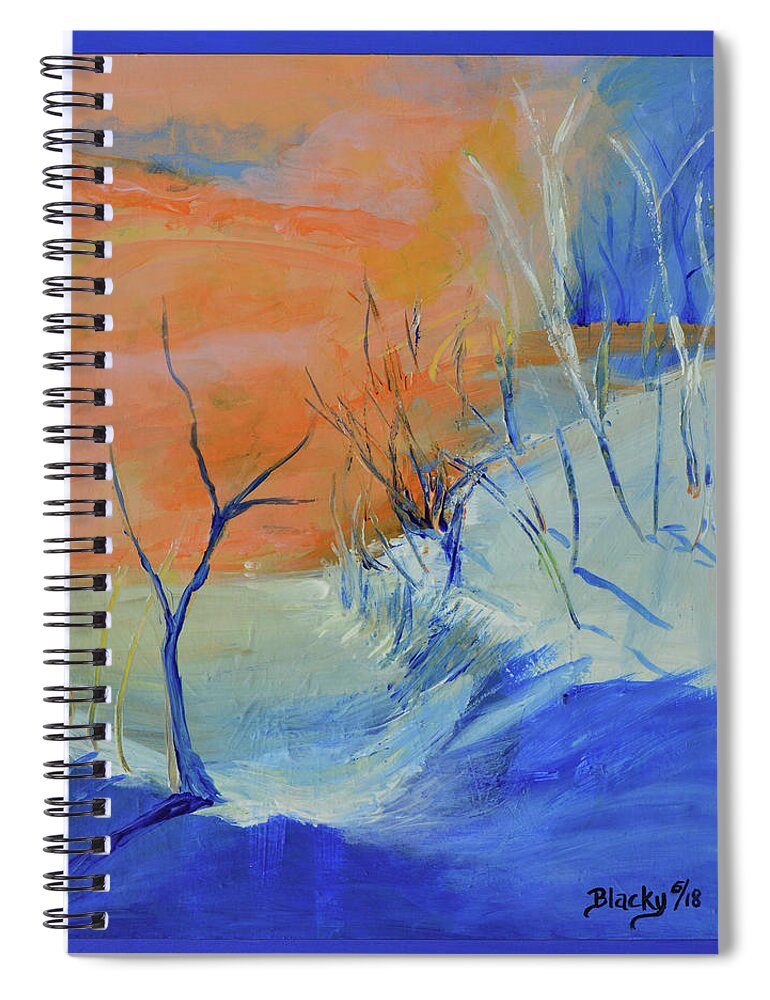 Winter Spiral Notebook featuring the mixed media Winter's Dawn by Donna Blackhall