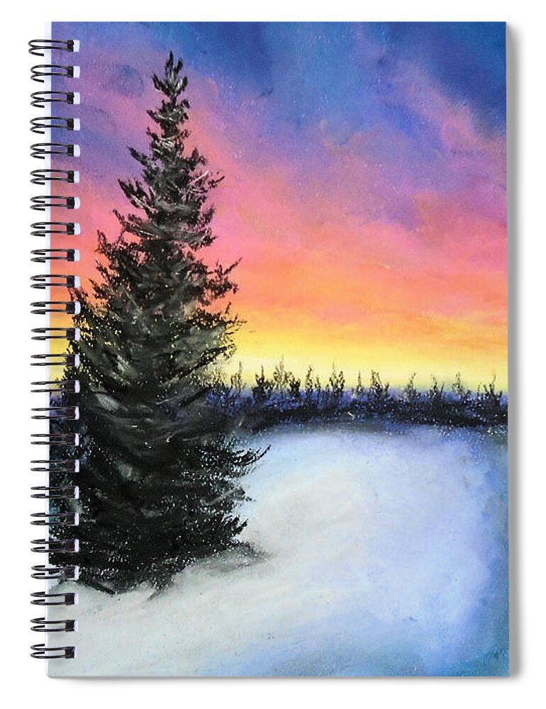 Winter Spiral Notebook featuring the drawing Winter's escape by Jen Shearer