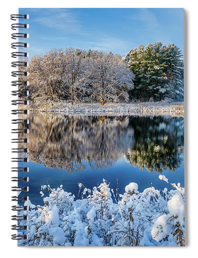 Uw Madison Arboretum Spiral Notebook featuring the photograph Winter's Reflection by Brad Bellisle