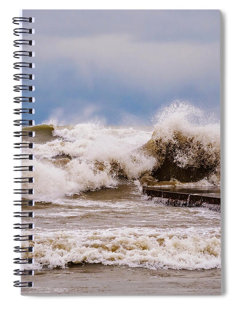 Great Lakes Spiral Notebook featuring the photograph Witch of November by Todd Bannor