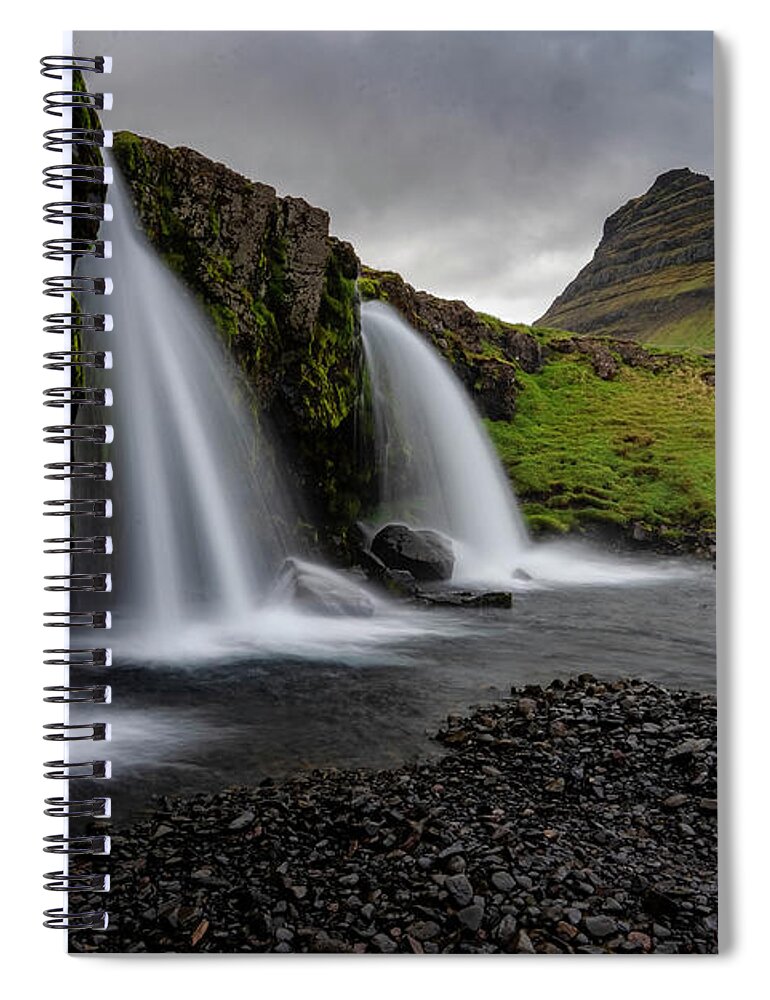 Iceland Spiral Notebook featuring the photograph Witches Hat Falls II by Tom Singleton