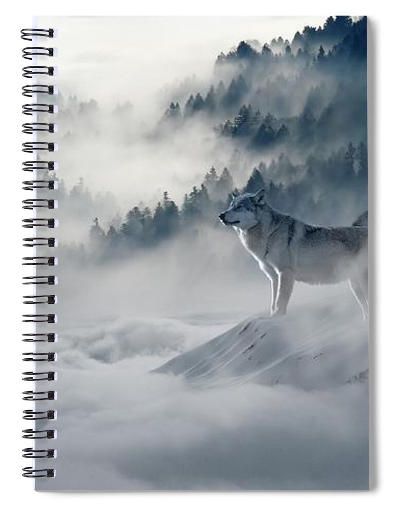 Photo Spiral Notebook featuring the photograph Wolfs in the snow by Top Wallpapers