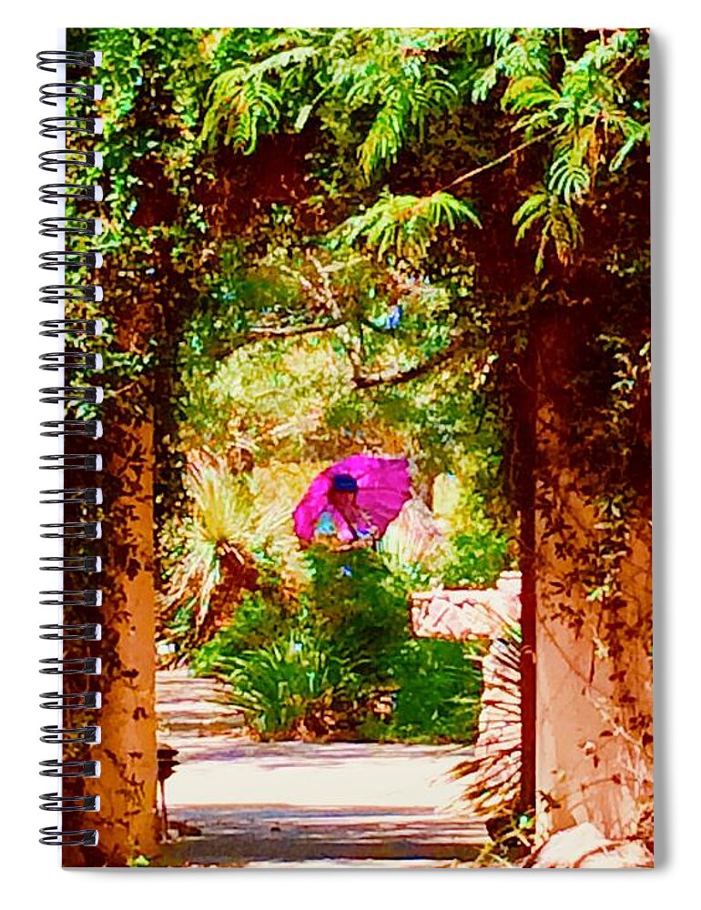 Garden Spiral Notebook featuring the photograph Woman in the Garden Tapestry by Debra Grace Addison