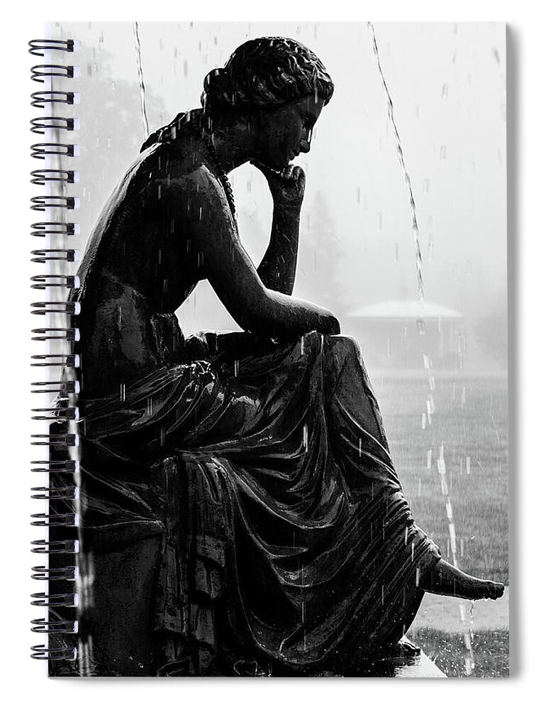 Rice Memorial Fountain Spiral Notebook featuring the photograph Woman of the Fountain by David Pratt