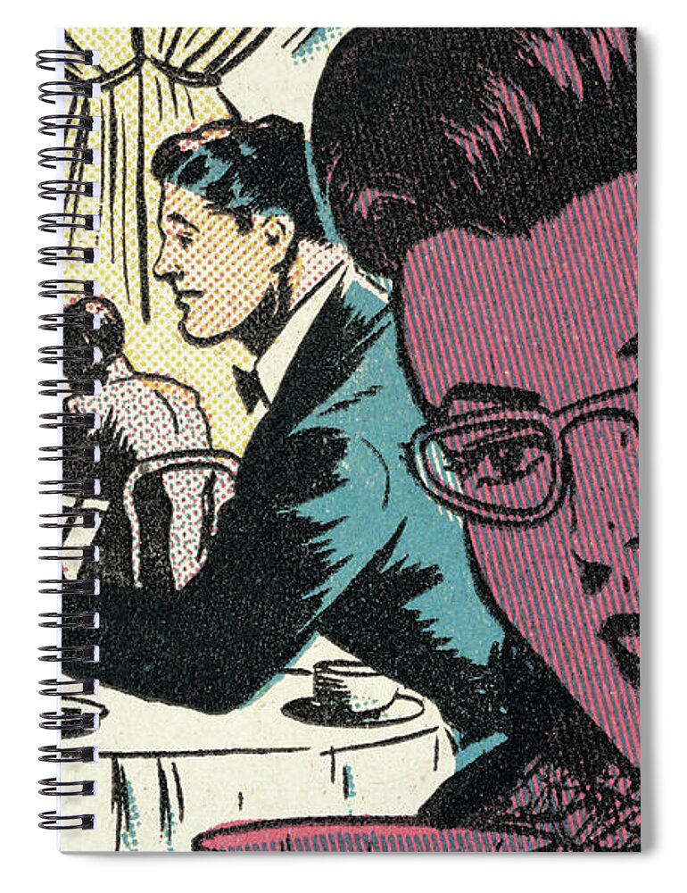 Accessories Spiral Notebook featuring the drawing Woman Watching Couple at Supper Club by CSA Images