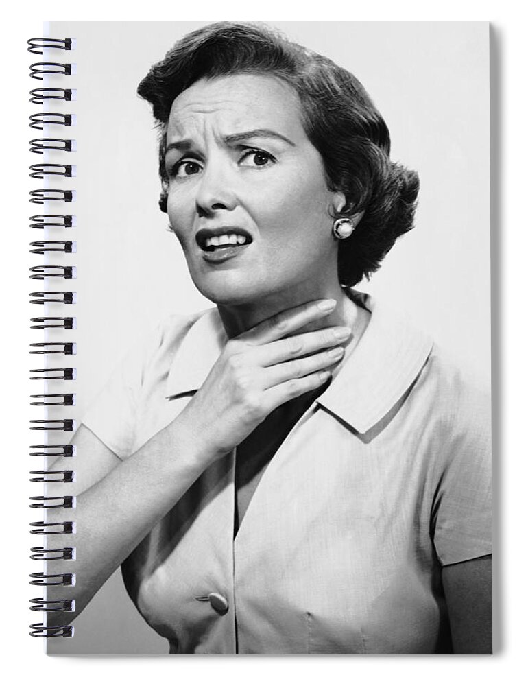 People Spiral Notebook featuring the photograph Woman With Sore Throat by George Marks