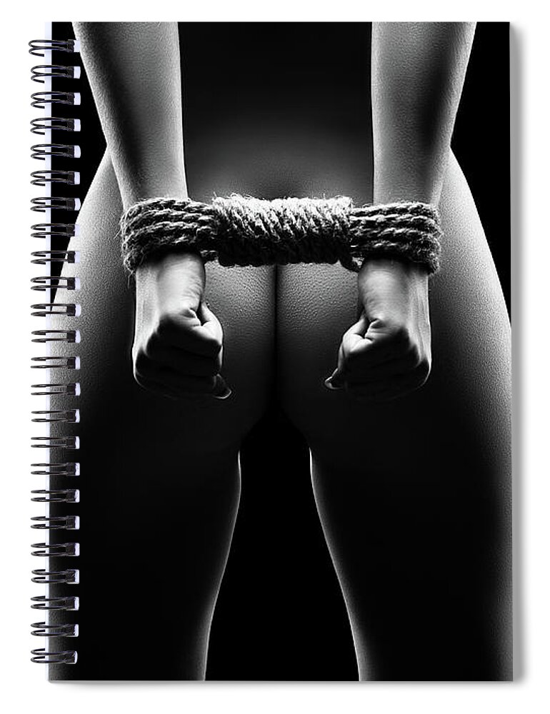 Woman Spiral Notebook featuring the photograph Woman's hands in bondage by Johan Swanepoel