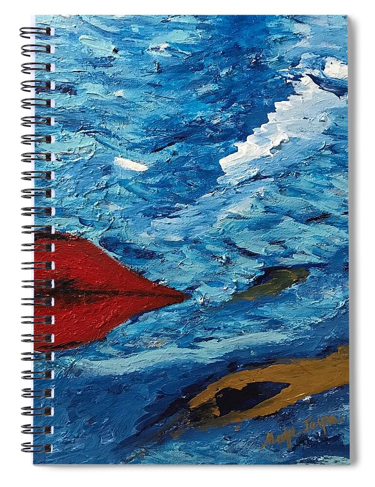 Women Lips Water Hand Freedom Spiral Notebook featuring the painting Women Voice by Medge Jaspan