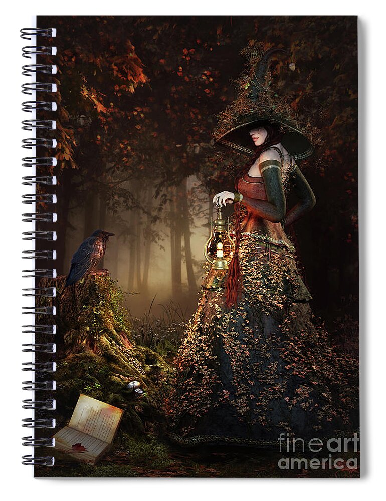 Wood Witch Spiral Notebook featuring the digital art Wood Witch by Shanina Conway