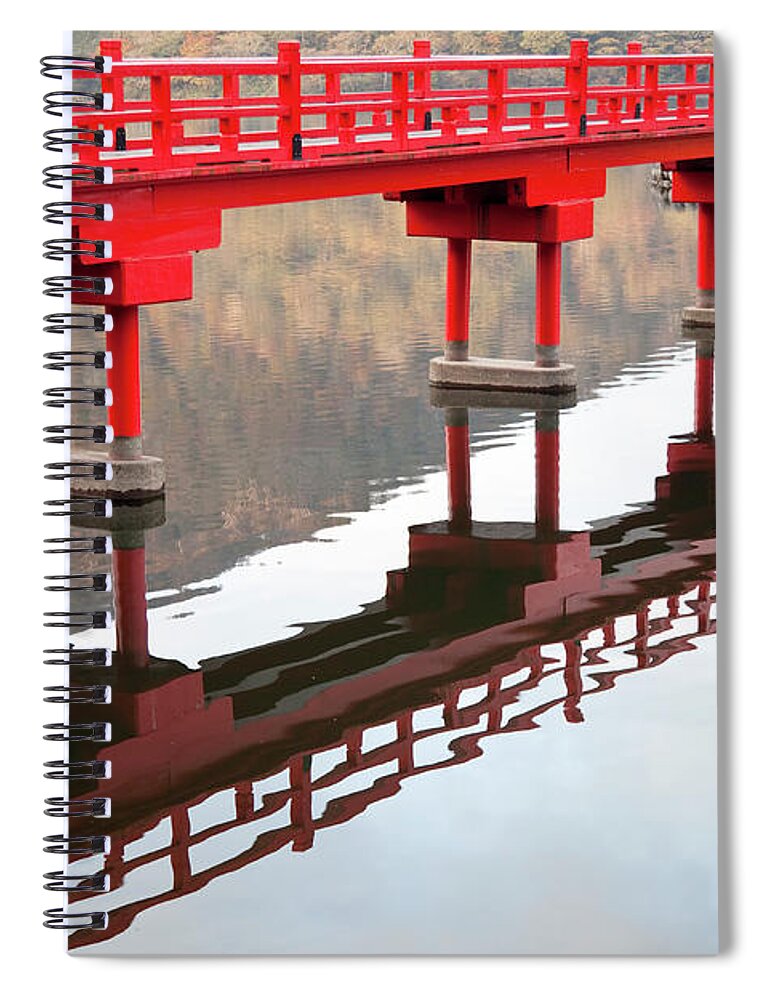 Scenics Spiral Notebook featuring the photograph Wooden Japanese Bridge by Ooyoo