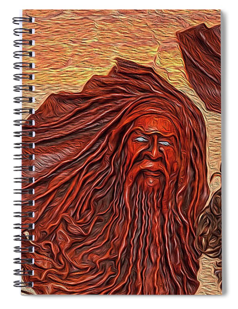 Mask Spiral Notebook featuring the photograph Wooden Masks by Chris Thaxter