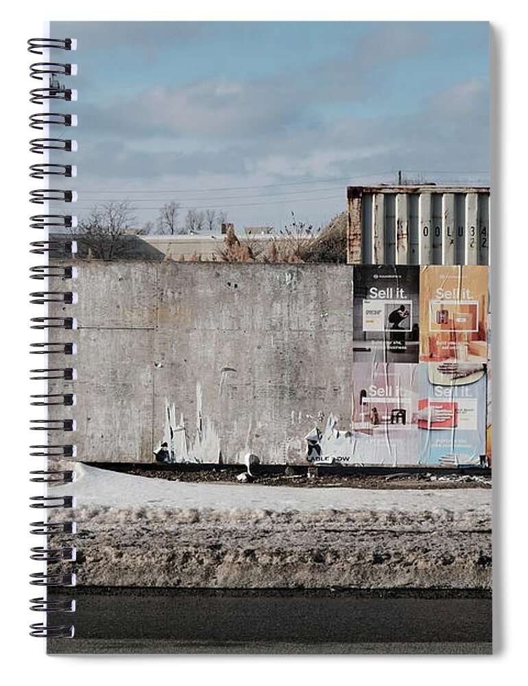 Industrial Spiral Notebook featuring the photograph Work Mo And Sell It by Kreddible Trout