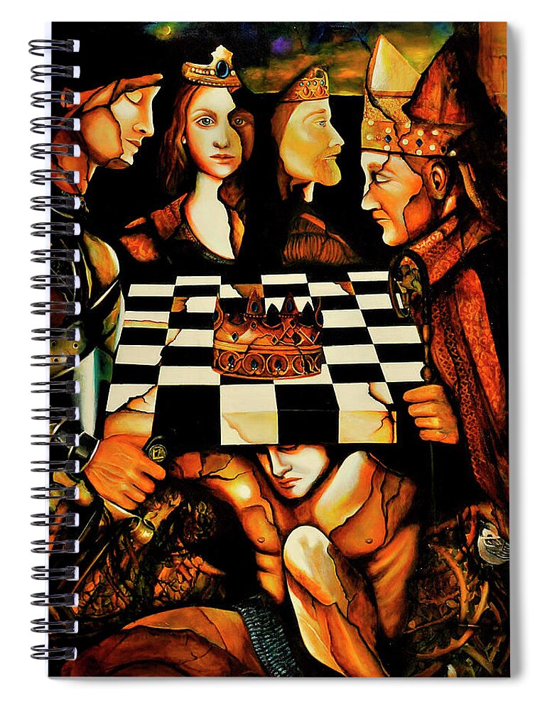 Chess Spiral Notebook featuring the painting World Chess  by Dalgis Edelson
