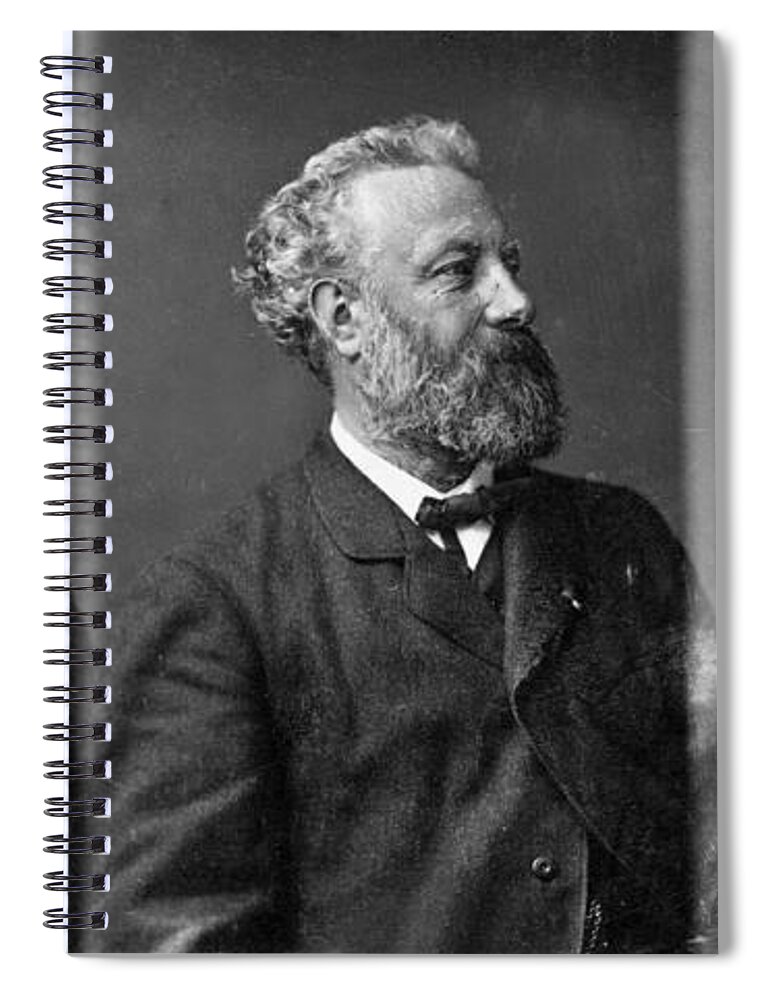 Jules Verne Spiral Notebook featuring the photograph Writer Jules Verne by European School