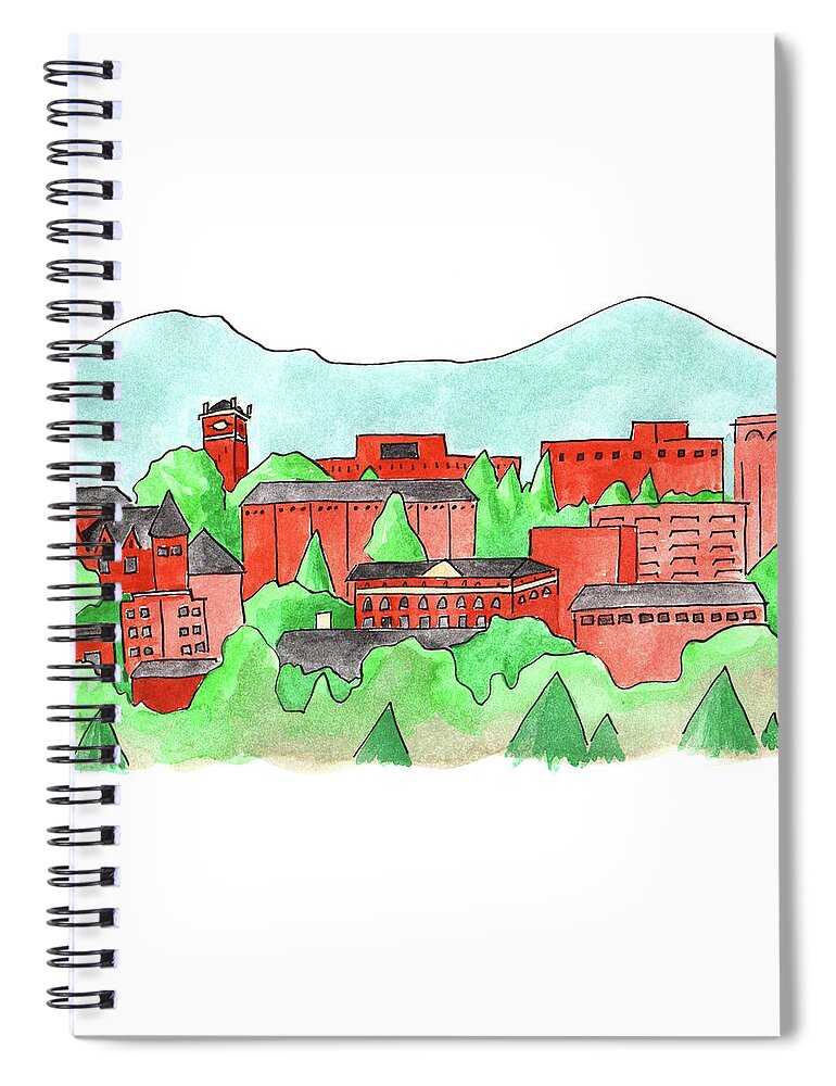 Art Spiral Notebook featuring the painting WSU Pullman by Anna Elkins