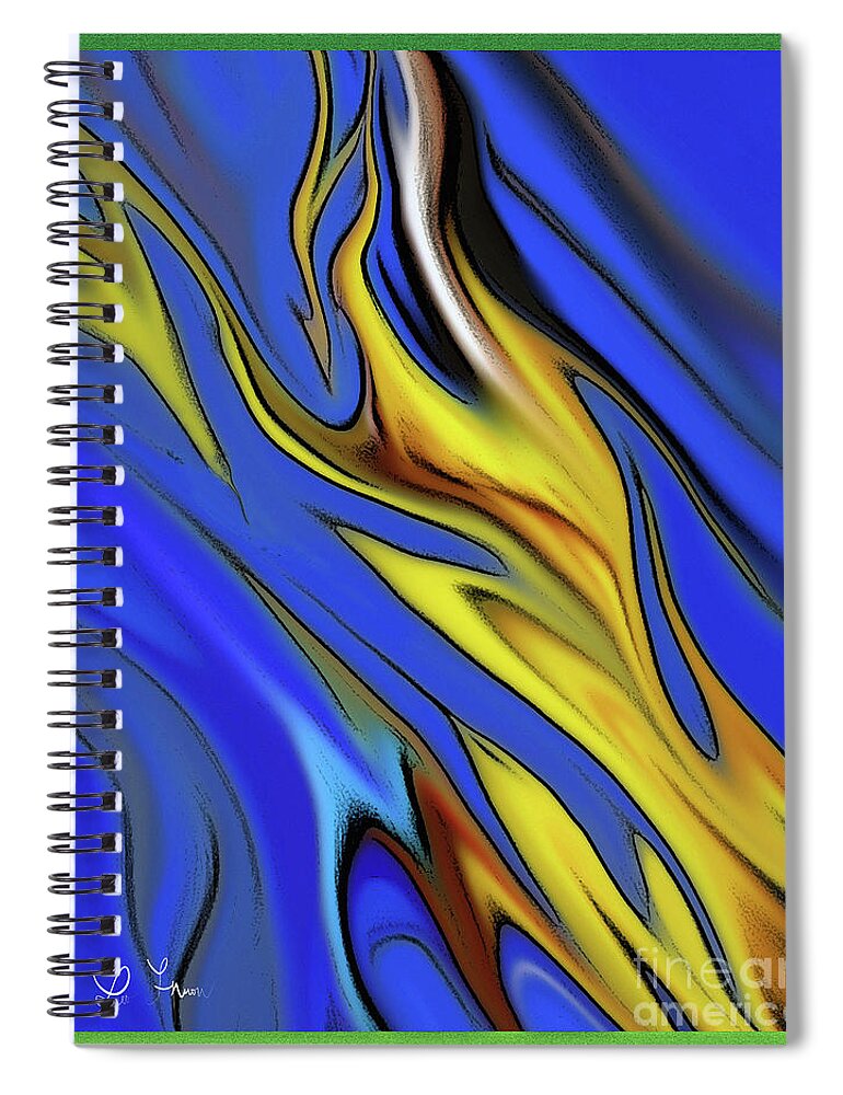 Color Spiral Notebook featuring the digital art Yellow And Blue by Leo Symon