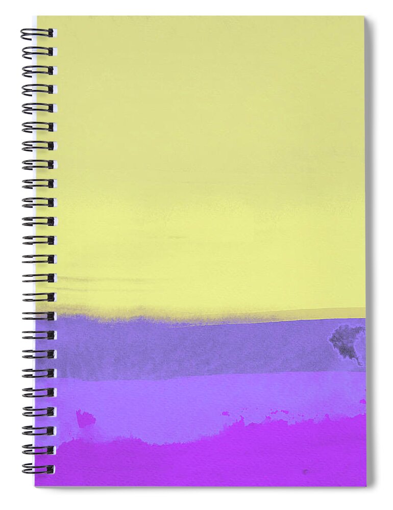 Landscape Spiral Notebook featuring the painting Yellow and Purple Abstract by Naxart Studio